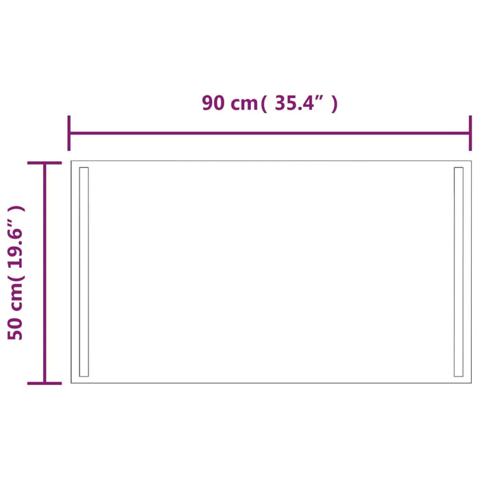 Oglinda de baie cu LED, 50x90 cm - WALTI WALTI