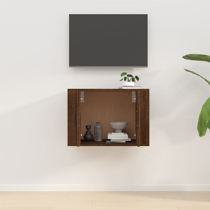 Dulap TV montat pe perete, stejar maro, 57x34,5x40 cm WALTI