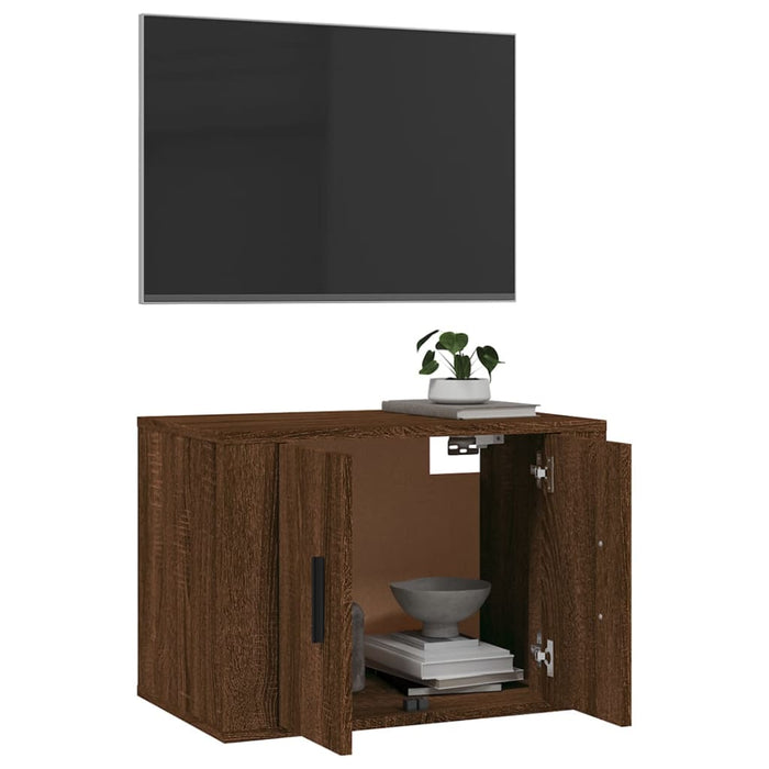 Dulap TV montat pe perete, stejar maro, 57x34,5x40 cm WALTI