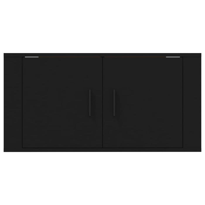 Dulap TV montat pe perete, negru, 80x34,5x40 cm WALTI