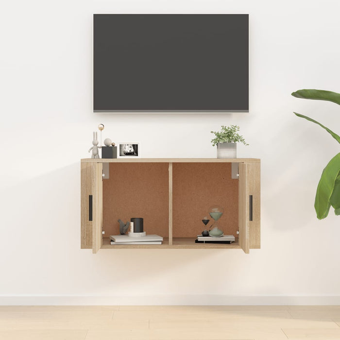 Dulap TV montat pe perete, stejar sonoma, 80x34,5x40 cm - WALTI WALTI