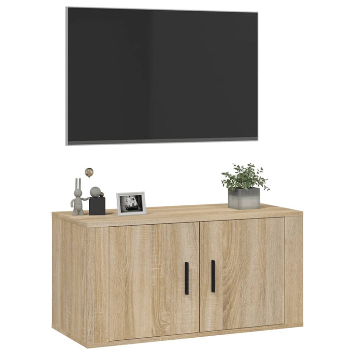 Dulap TV montat pe perete, stejar sonoma, 80x34,5x40 cm - WALTI WALTI