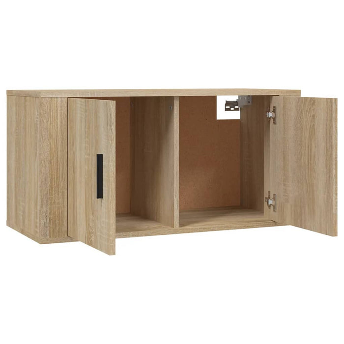 Dulap TV montat pe perete, stejar sonoma, 80x34,5x40 cm - WALTI WALTI