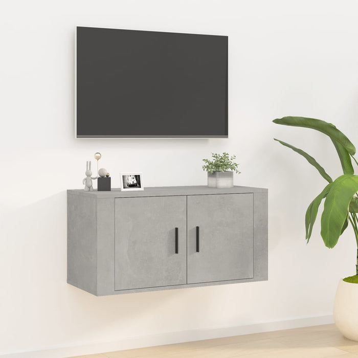 Dulap TV montat pe perete, gri beton, 80x34,5x40 cm - WALTI WALTI
