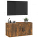 Dulap TV montat pe perete, stejar fumuriu, 80x34,5x40 cm - WALTI WALTI