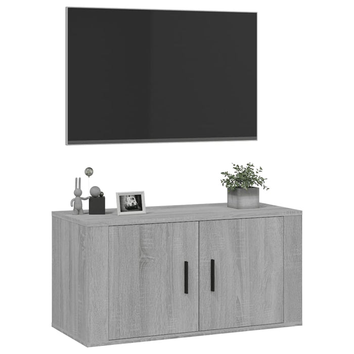 Dulap TV montat pe perete, gri sonoma, 80x34,5x40 cm - WALTI WALTI