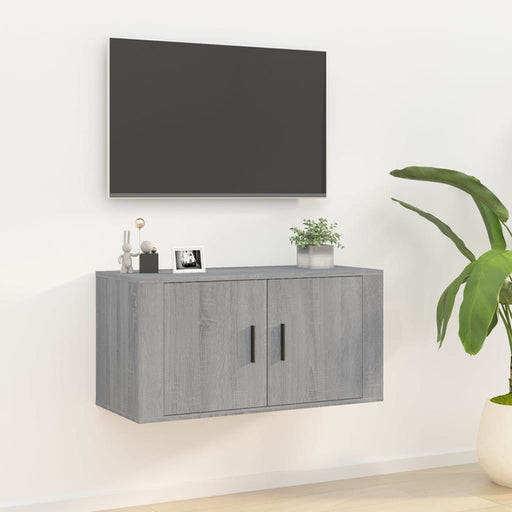 Dulap TV montat pe perete, gri sonoma, 80x34,5x40 cm - WALTI WALTI