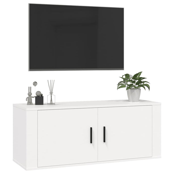 Dulap TV montat pe perete, alb, 100x34,5x40 cm - WALTI WALTI