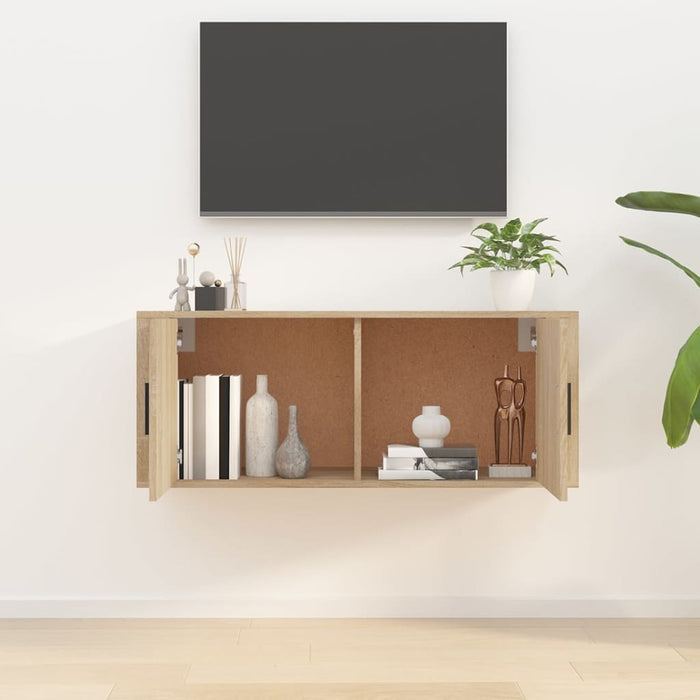 Dulap TV montat pe perete, stejar sonoma, 100x34,5x40 cm - WALTI WALTI