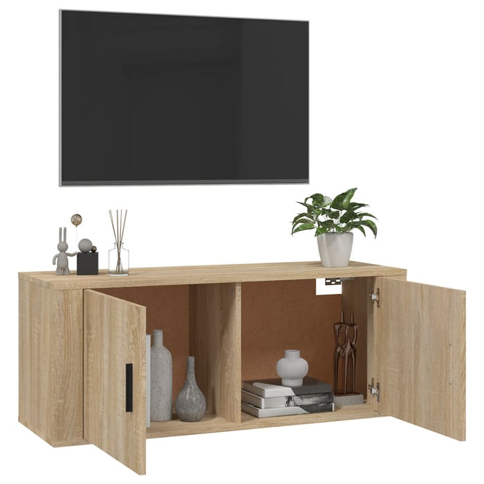 Dulap TV montat pe perete, stejar sonoma, 100x34,5x40 cm - WALTI WALTI