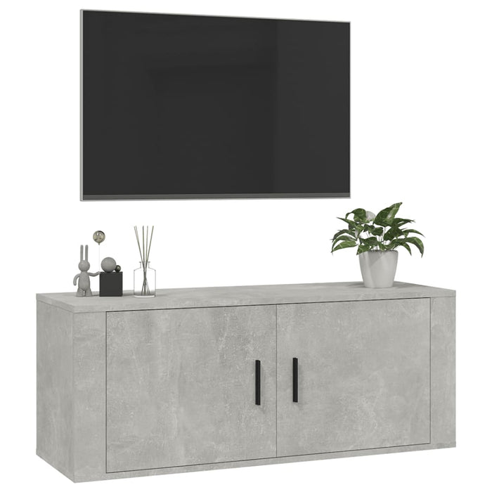 Dulap TV montat pe perete, gri beton, 100x34,5x40 cm - WALTI WALTI