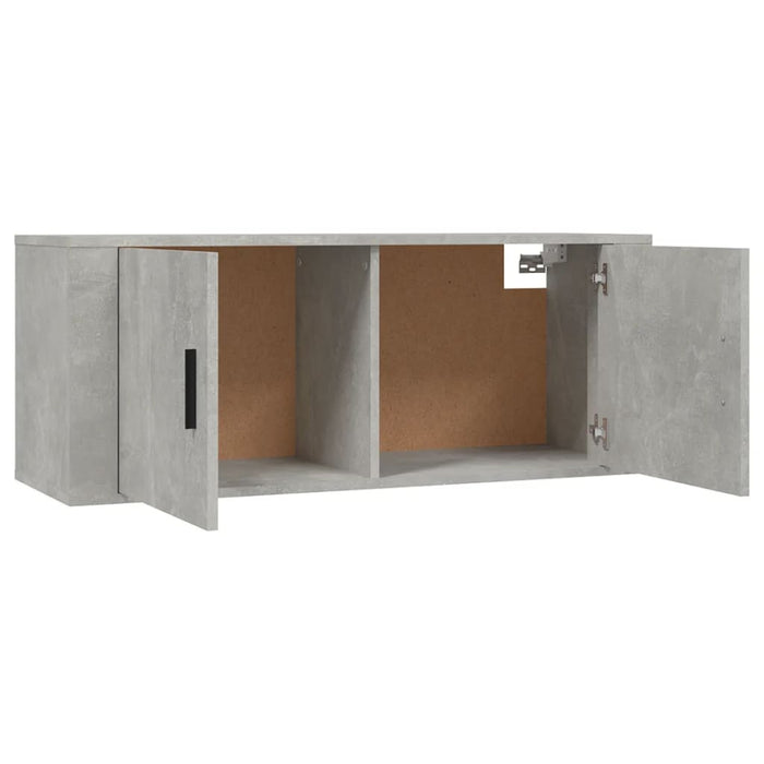 Dulap TV montat pe perete, gri beton, 100x34,5x40 cm - WALTI WALTI