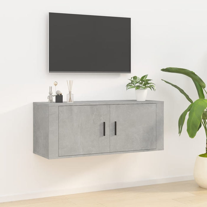 Dulap TV montat pe perete, gri beton, 100x34,5x40 cm - WALTI WALTI