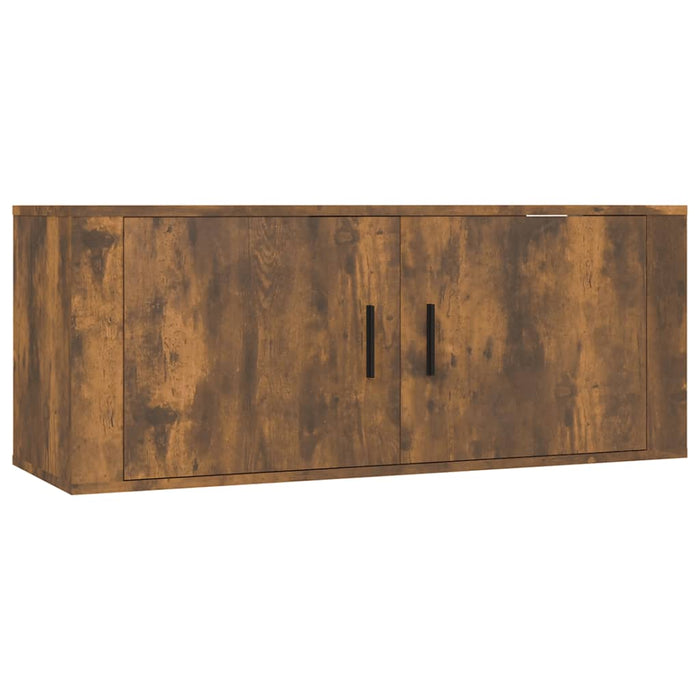 Dulap TV montat pe perete, stejar fumuriu, 100x34,5x40 cm - WALTI WALTI