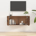 Dulap TV montat pe perete, stejar fumuriu, 100x34,5x40 cm - WALTI WALTI