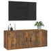 Dulap TV montat pe perete, stejar fumuriu, 100x34,5x40 cm - WALTI WALTI
