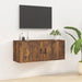 Dulap TV montat pe perete, stejar fumuriu, 100x34,5x40 cm - WALTI WALTI