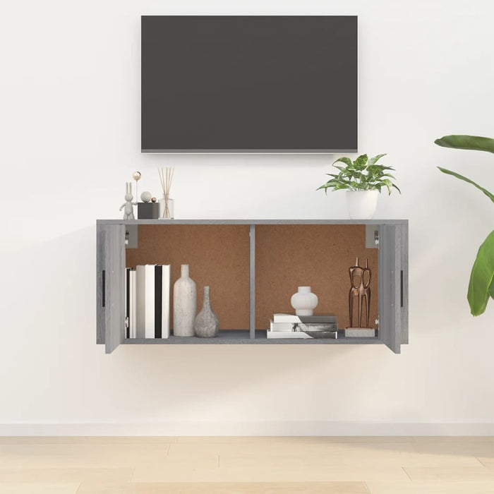Dulap TV montat pe perete, gri sonoma, 100x34,5x40 cm - WALTI WALTI