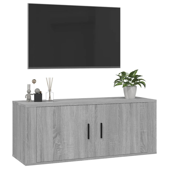 Dulap TV montat pe perete, gri sonoma, 100x34,5x40 cm - WALTI WALTI