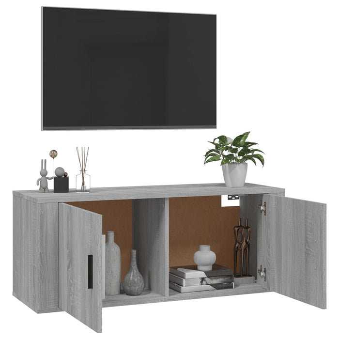 Dulap TV montat pe perete, gri sonoma, 100x34,5x40 cm - WALTI WALTI