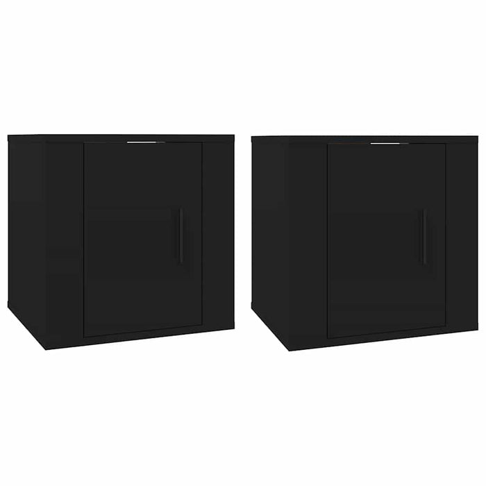Dulapuri TV montate pe perete, 2 buc., negru, 40x34,5x40 cm - WALTI WALTI
