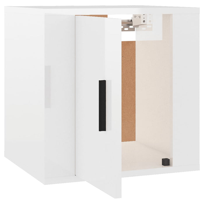 Dulap TV montat pe perete, alb extralucios, 40x34,5x40 cm - WALTI WALTI