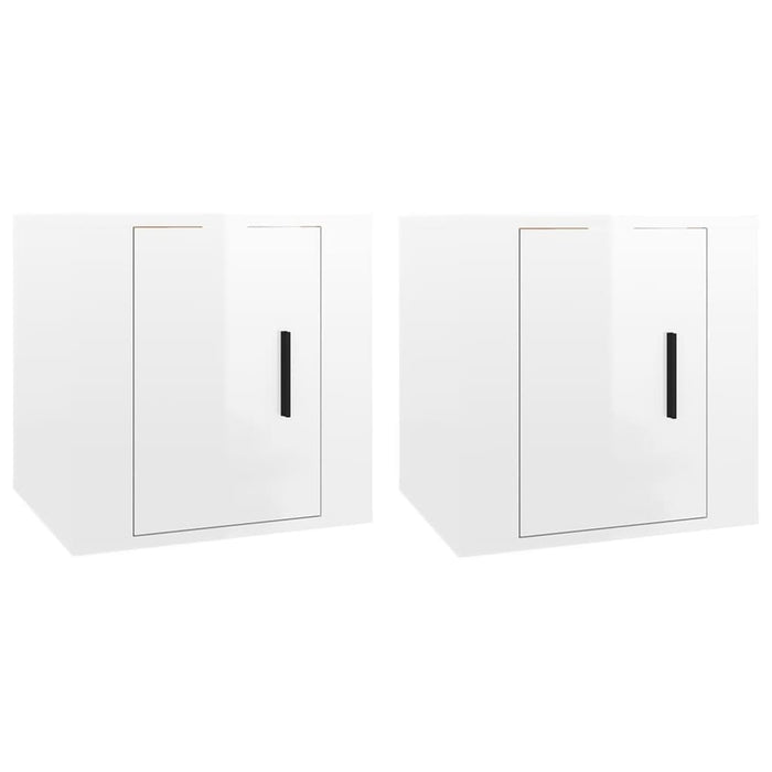 Dulapuri TV montate perete 2 buc. alb extralucios 40x34,5x40 cm - WALTI WALTI