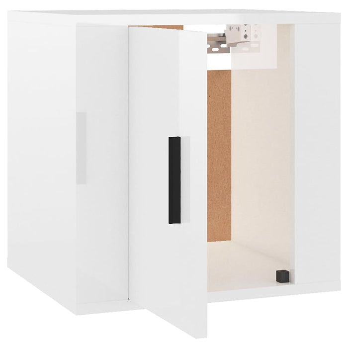 Dulapuri TV montate perete 2 buc. alb extralucios 40x34,5x40 cm - WALTI WALTI