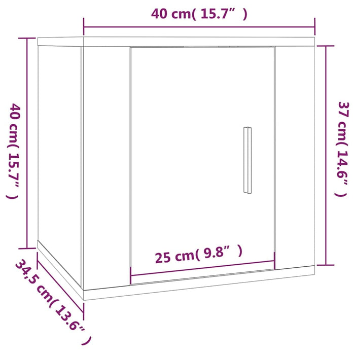 Dulap TV montat pe perete, stejar sonoma, 40x34,5x40 cm - WALTI WALTI
