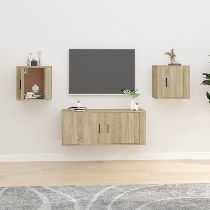 Dulapuri TV montate pe perete 2 buc stejar sonoma 40x34,5x40 cm - WALTI WALTI