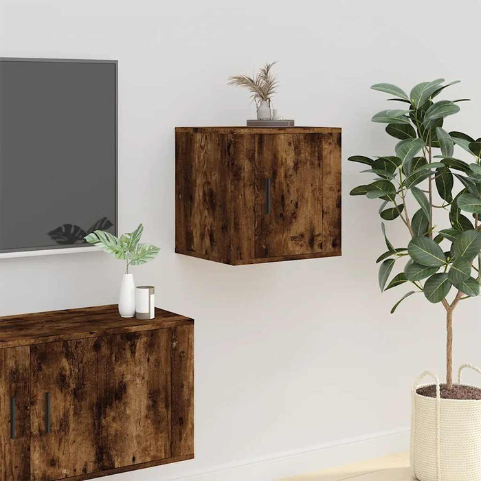 Dulap TV montat pe perete, stejar fumuriu, 40x34,5x40 cm - WALTI WALTI