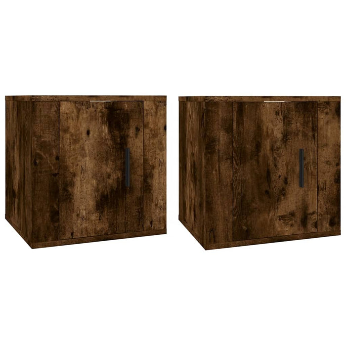Dulapuri TV montate pe perete 2 buc stejar fumuriu 40x34,5x40cm - WALTI WALTI