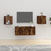 Dulapuri TV montate pe perete 2 buc stejar fumuriu 40x34,5x40cm - WALTI WALTI