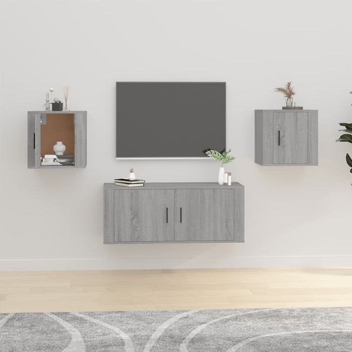 Dulapuri TV montate pe perete 2 buc. gri sonoma 40x34,5x40 cm - WALTI WALTI