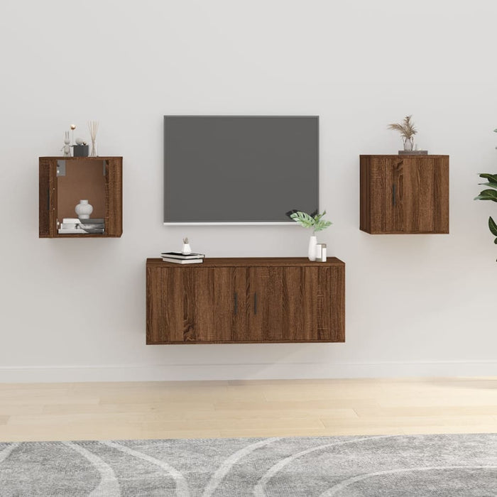 Dulapuri TV montate pe perete 2 buc. stejar maro 40x34,5x40 cm - WALTI WALTI