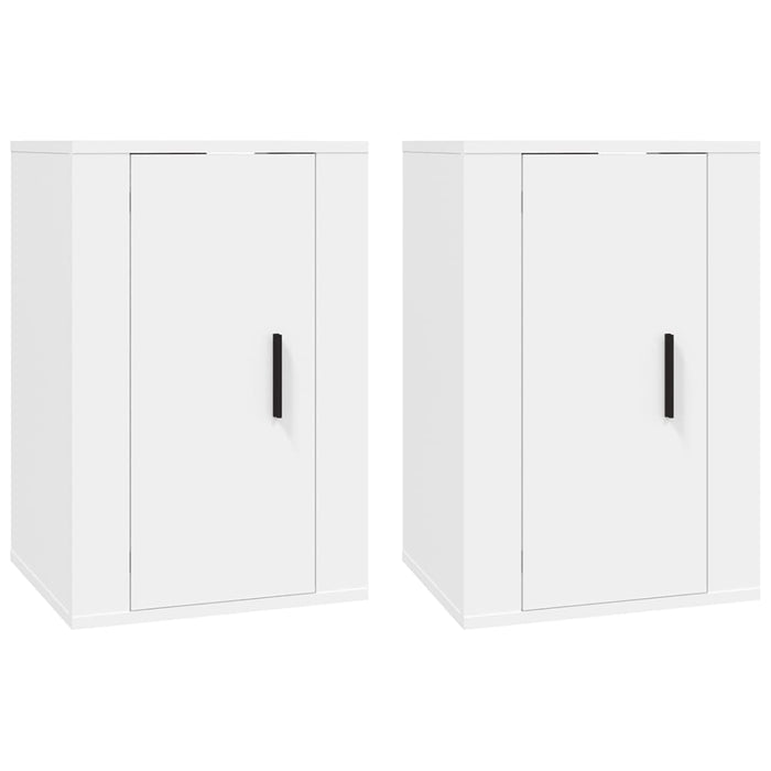 Dulapuri TV montate pe perete, 2 buc., alb, 40x34,5x60 cm - WALTI WALTI