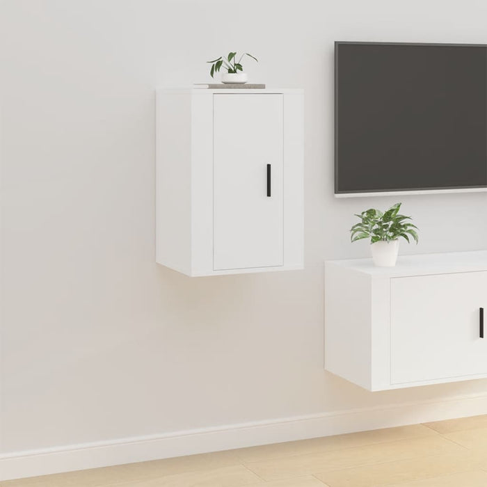 Dulapuri TV montate pe perete, 2 buc., alb, 40x34,5x60 cm - WALTI WALTI