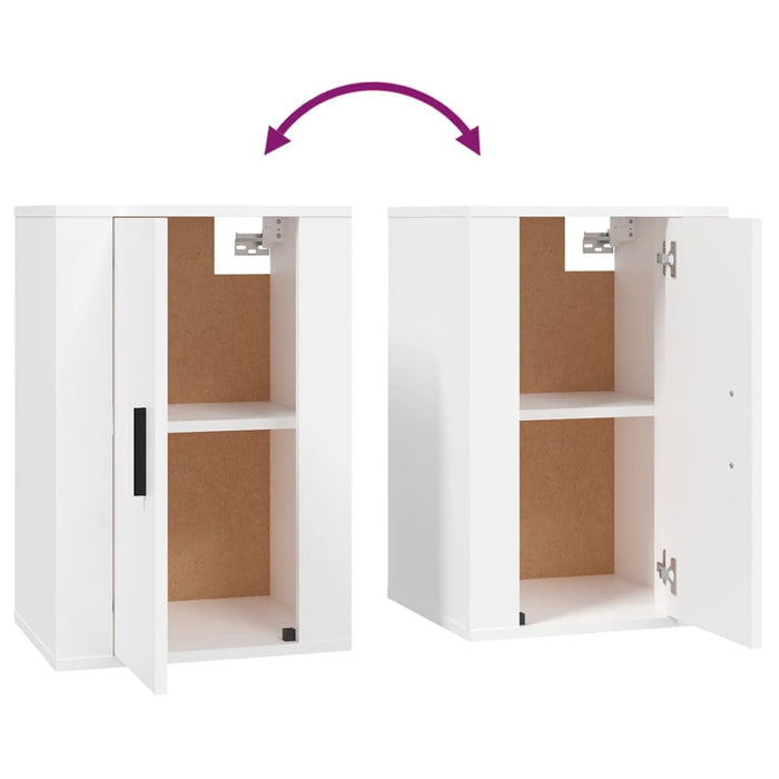 Dulapuri TV montate pe perete, 2 buc., alb, 40x34,5x60 cm - WALTI WALTI
