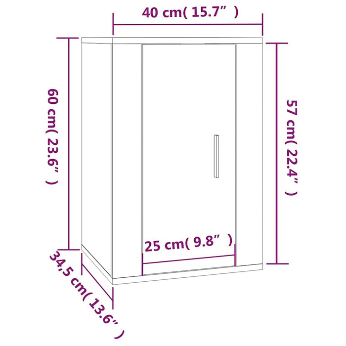 Dulap TV montat pe perete, negru, 40x34,5x60 cm - WALTI WALTI