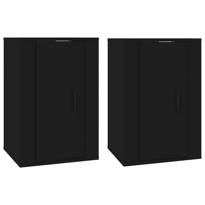 Dulapuri TV montate pe perete, 2 buc., negru, 40x34,5x60 cm - WALTI WALTI