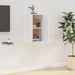 Dulap TV montat pe perete, alb extralucios, 40x34,5x60 cm - WALTI WALTI