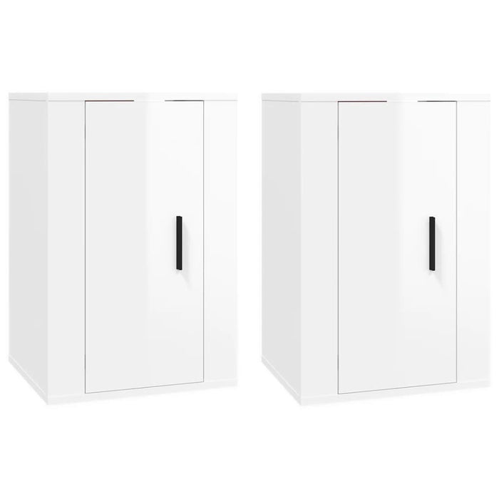 Dulapuri TV montaj perete 2 buc. alb extralucios 40x34,5x60 cm - WALTI WALTI