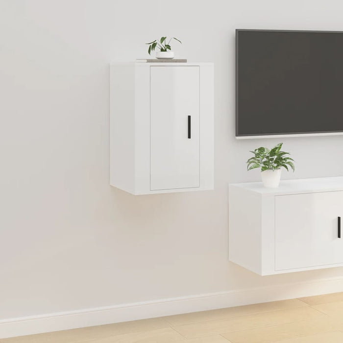Dulapuri TV montaj perete 2 buc. alb extralucios 40x34,5x60 cm - WALTI WALTI