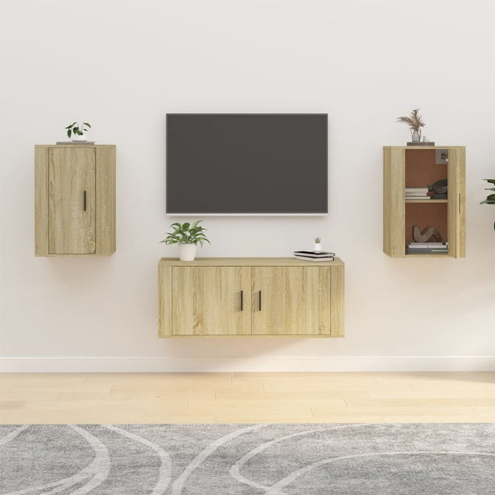 Dulapuri TV montate pe perete 2 buc stejar sonoma 40x34,5x60 cm - WALTI WALTI