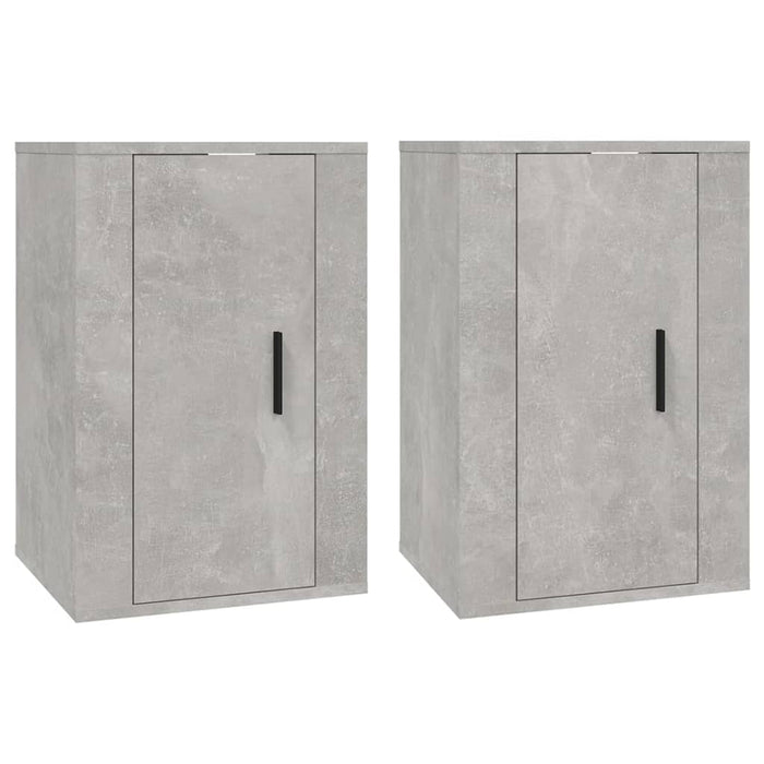 Dulapuri TV montate pe perete, 2 buc., gri beton, 40x34,5x60 cm - WALTI WALTI