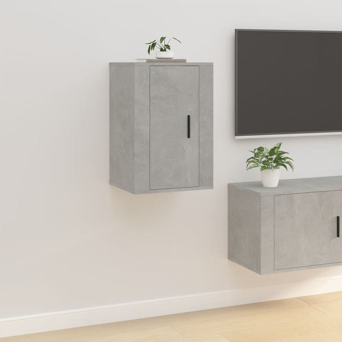 Dulapuri TV montate pe perete, 2 buc., gri beton, 40x34,5x60 cm - WALTI WALTI