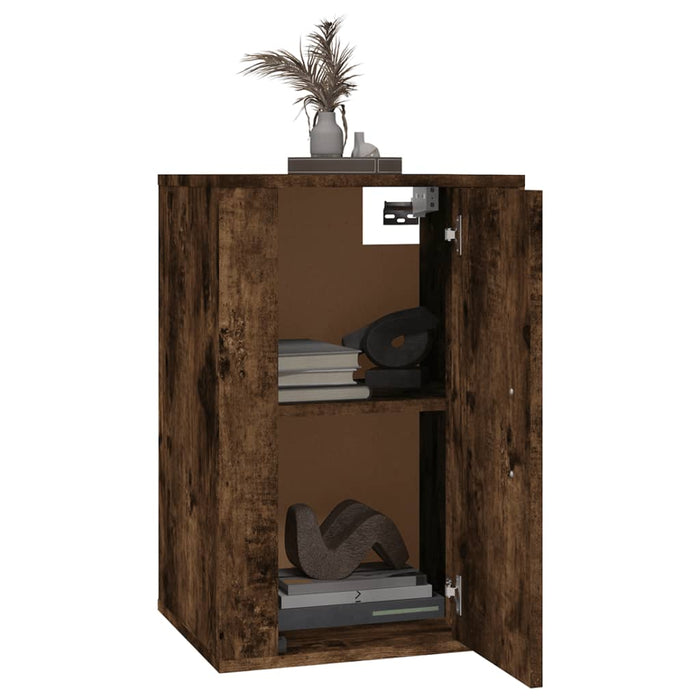 Dulap TV montat pe perete, stejar fumuriu, 40x34,5x60 cm - WALTI WALTI