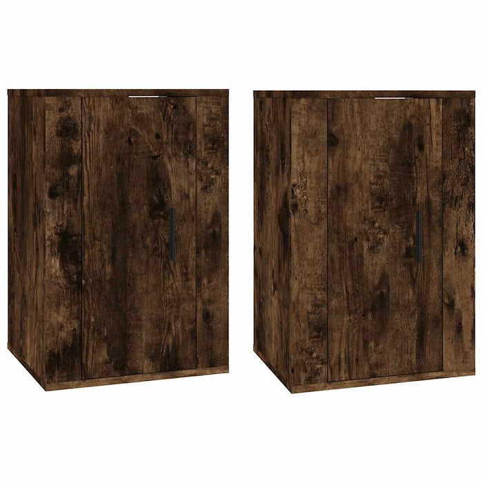 Dulapuri TV montaj pe perete 2 buc stejar fumuriu 40x34,5x60 cm - WALTI WALTI