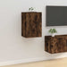 Dulapuri TV montaj pe perete 2 buc stejar fumuriu 40x34,5x60 cm - WALTI WALTI
