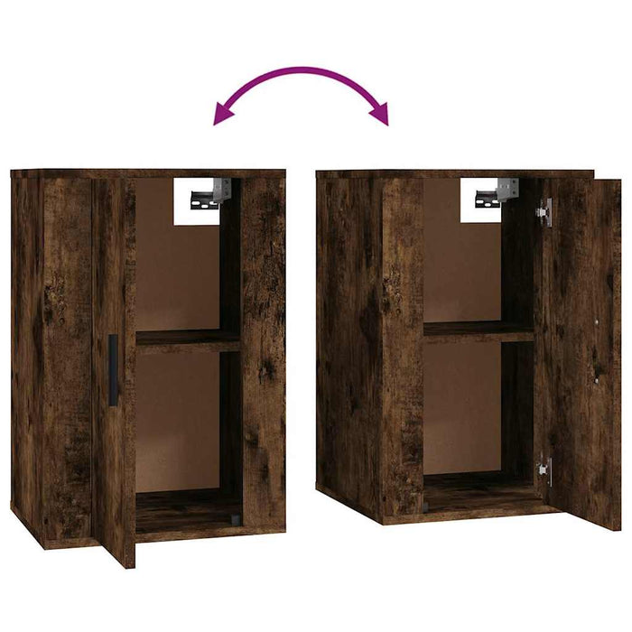 Dulapuri TV montaj pe perete 2 buc stejar fumuriu 40x34,5x60 cm - WALTI WALTI
